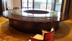 宁波酒店大型电动餐桌转盘安装案例
