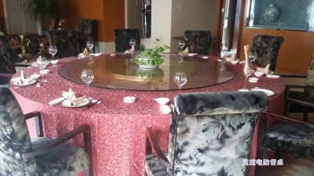 浙江嘉兴酒店大型实木电动餐桌转盘厂